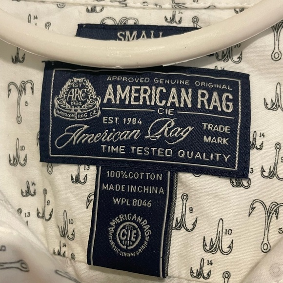 American Rag Button Down Shirt Fish Hook Size Small - Picture 4 of 4